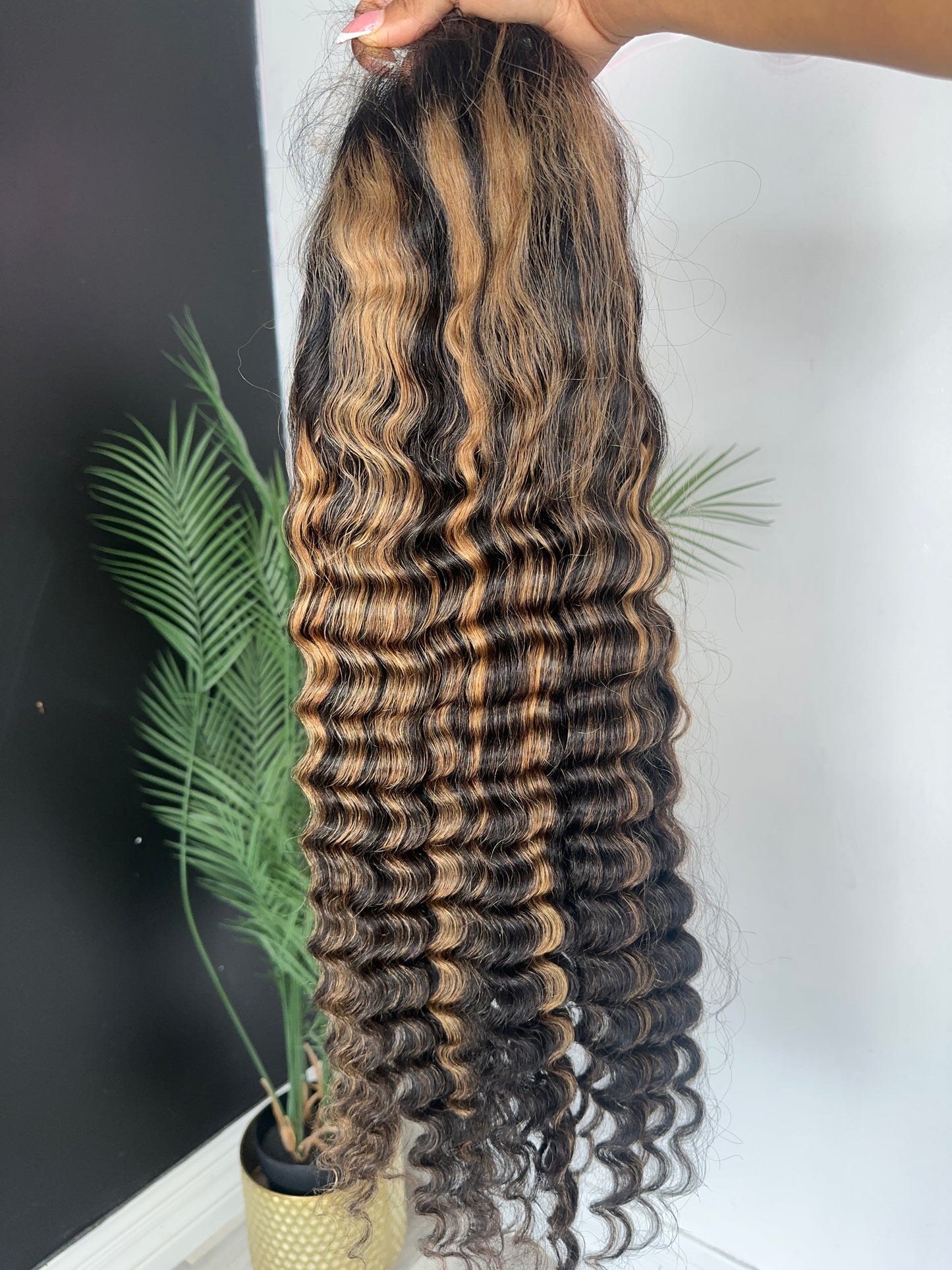 1b/27 deep wave highlighted wig